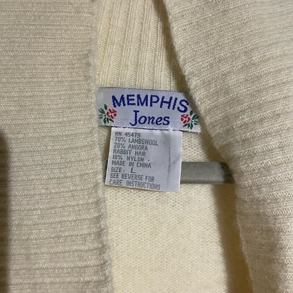 80's Vintage Memphis Jones Cream Sweater Size Large - Picture 3 of 5